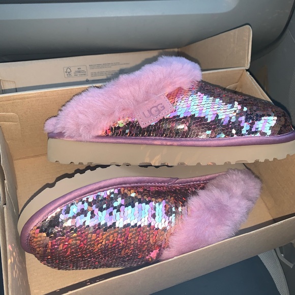 Sparkly pink ugg slippers clearance